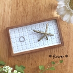 お花タイルのトレー broun＊小さいサイズ