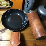 牛本革ちびパン専用スキレット超wild仕様カバー＆GAS缶250gカバー　２個セット❤️刻印無料！