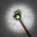 再販✨黒地＋桜の絵付け玉かんざし