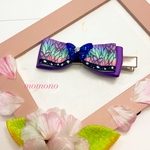 【 SALE 】和柄リボン の クリップ 〜 蝶柄 × 紫 〜