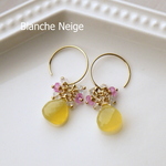 Ａ様オーダー　イエローオパールと天然石のブーケピアス