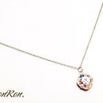 cat eye necklace＊クリスタルホワイトパティナ＊50cm＊シルバー