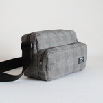 受注製作　グレンチェック柄プリント生地　ダブルショルダーバッグ♪　Fm2 Lab.