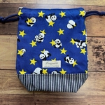 ｍ様専用☆給食袋☆パンダ親子と星♪紺