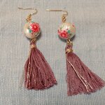 花パールのタッセルピアスorイヤリング