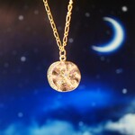 14kgf 一番星と三日月 フィガロチェーン・ロングネックレス ~ Starry Night ~（５０ｃｍ）