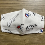 大きめ大人立体ガーゼマスク★シロクマ白地