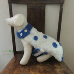 【セール品】犬用ニット(青水玉)