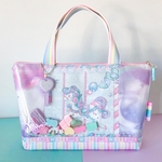 [Lサイズ]シャカシャカ ♡ ファスナー付きトート