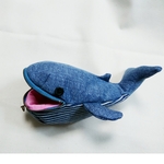 クジラポーチ(11.5mmﾎﾞﾀﾝ)【ブルー  ☆金属ファスナー☆】