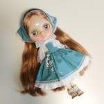 ＊エプロンワンピースset＊【ブルー】