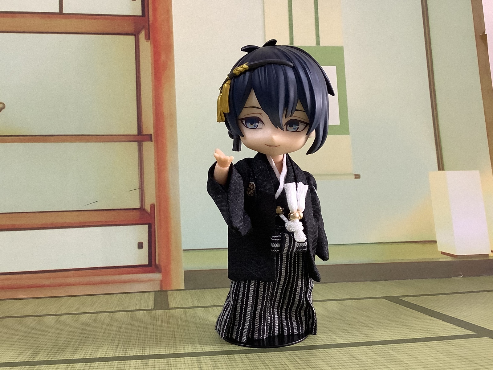 ハンドメイド ねんどろいどどーる 紋付羽織袴 セット 黒紋付 服