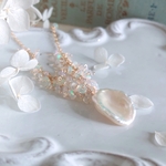 【14kgf】花弁パール×プレシャスオパール＊ネックレス