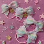 チアリボン♡ツイン♡♡ゆめかわ♡ヘアゴム♡ゆめかわいい♡虹♡レインボー♡くま♡うさぎ♡