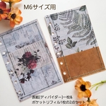◆送料込◆M6サイズシステム手帳用表紙(ディバイダー)1枚&ポケットリフィル1枚の2点セット