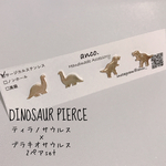 【2ペアセット】恐竜ピアス🦖🦖🦕🦕ダイナソーピアス(サージカルステンレス)