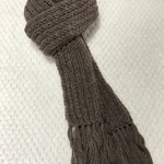 新物ウルグアイウール100%厚手手編みマフラー(ココア)
