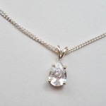 再♡シルバー９２５しずくのジルコニアネックレス