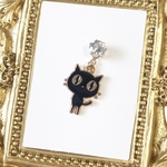 [ﾏｽｸﾋﾟｱｽ]ブラックCATのマスクピアス