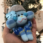🎍初売りセール！値下げ！No.469 靴下ぬいぐるみ 尻ーズ🍮バンダナモンキーちゃん(ブルー)