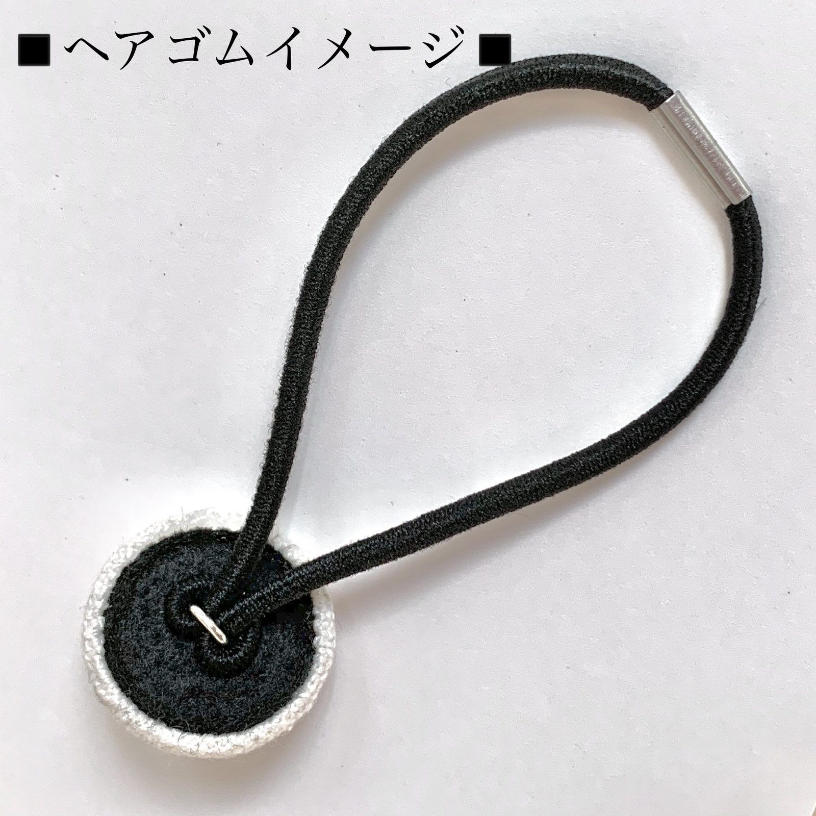 北欧風お花刺繍のヘアゴムセット くるみボタン - しおねこGALLERY