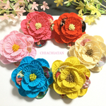 大輪のお花の髪飾り(古典柄入り)★つまみ細工☆着物☆浴衣☆七五三☆成人式☆卒業式☆和装