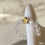 スターヘマタイトステンレスイヤーカフ[ピンクトルマリン&ジルコニア]