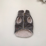 犬服*C & S フレンチコーデュロイ太うねのベスト*グレイッシュリーフ