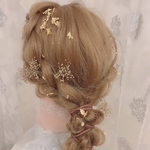 金箔ヘア✨ゴールドヘッドドレス★ウエディング★ナチュラル★ガーデン★結婚式★花嫁★卒業式★ヘアアクセサリー★ヘッドパーツ★マタニティフォト★成人式