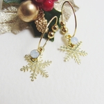 ❤SALE❤*E30***雪の結晶＆ラインストーン☆イヤリング