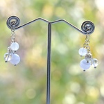 穏やか✴︎ブルーレースアゲート＆ムーンストーン天然石ピアス✰イヤリング