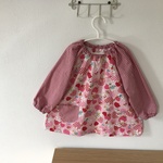 スモック　サイズ110 女の子　ピンク×レッド系