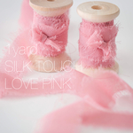 シルクタッチリボン1yardラブピンク<Silk Touch Ribbon♡Love Pink>結婚式ブーケ/結婚式招待状/子供服リボン/ＤＩＹなど・・・♡切りっぱなしインポートリボン国内発送