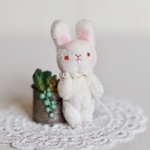 ＊kumahari＊約6.5cm ミニチュア テディラビット ホワイトウサギ