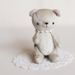 ＊kumahari＊約9cm ミニテディベア レトロなホワイトクマさん 