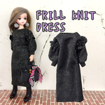 リカちゃん フリルニットラメワンピース 着せ替え服 ブライス