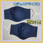 ★フィルターポケット付き＆上下無し★ 2枚セット!!  ジュニアサイズの立体マスク