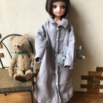 リカちゃんサイズ服＊だぼシャツワンピース・ブルーグレー