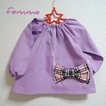 90cm　babyポシェットスモック　purple