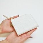 123s123様専用ページ【Curious】L字ファスナー短財布 クロコ型 白 カードポケット付き