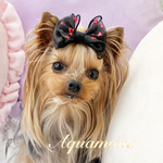 【 犬用　❤️再販🖤　バレッタ 】 おしゃれ　トップノットペット　子供　ヘアアクセサリー　リボン　バレッタ　♡AquaMana♡