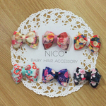 【再販5】ベビーヘアクリップ 和柄リボン