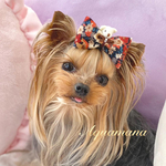 【 犬用　くまさん🧸バレッタ 】 おしゃれ　トップノットペット　子供　ヘアアクセサリー　リボン　バレッタ　♡AquaMana♡
