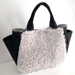 【送料無料】サイドポケット付手さげトート☆中サイズ(薄グレー&濃紺デニム)