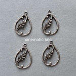 25mm×17mm【2コ】ヴィンテージ　リーフ　コネクタ　シルバー
