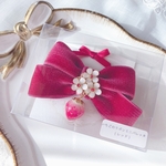 【完成品】いちごのリボンミニバレッタ(レッド)