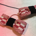 送料無料　鬼　2個セット　麻の葉模様　子供　ツインテール　犬　猫　ペット　首輪　リード　リボンヘアゴム　滅