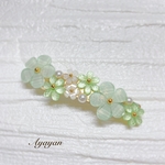 お花のバレッタ＊グリーン