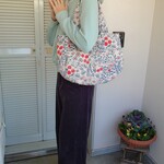 横長ラウンド型バッグ(北欧の草花)
