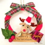 【専用ページ】クリスマス🎄わんちゃん ミニリース  トイプードル （トナカイさん変身）